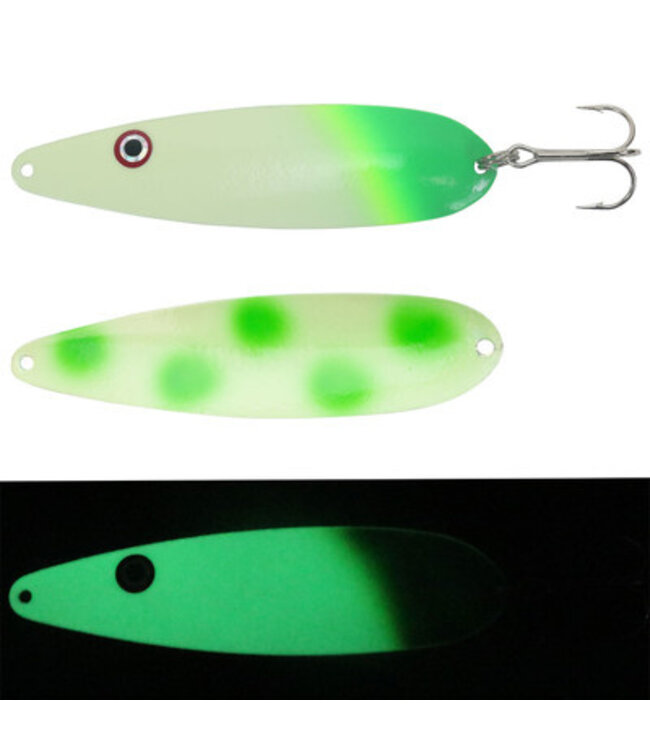 Moonshine Lures Moonshine Mag 5 Inch Dotted Glow Green Skirt