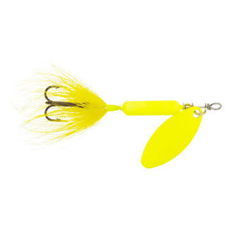 YAKIMA BAIT COMPANY YAKIMA ROOSTERTAIL 1/8 OZ FLO. CHARTREUSE,PTD BLA