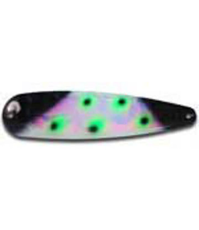 WARRIOR LURES WARRIOR STANDARD 4" SILVER ELITE UV SPOONS GREEN SPOILER