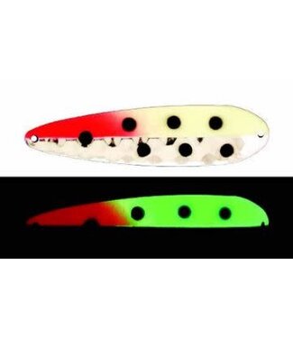 Moonshine Lures (HM-BN-S) MOONSHINE LURES HALF MOON SILVER MAGNUM  GLOW BROKEN NOSE