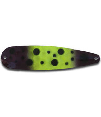 WARRIOR LURES WARRIOR LURES TROLLING SPOON STANDARD PURPLE FROGGY PURPLE TIPS W/CHART MIDDLE & DOT PATTERN