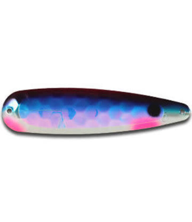 WARRIOR LURES WARRIOR LURES TROLLING SPOON MAGNUM ELITE DR. DEATH UV DRK BLUE W/PURPLE BACK WHT/BELLY