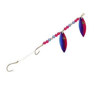 Three D Worm Harness (WT4-HOTP) THREE D WORM HARNESS #4 WILLOW HOTPANTS- PINK PURPLE BLUE CHIP HOLOGRAM W / EYES