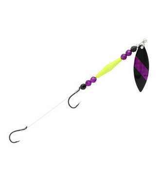 Three D Worm Harness THREE D WORM HARNESS BOTTON BOUNCE #4 WILLOW BLACK PURPLE (W4BB-BKPU)