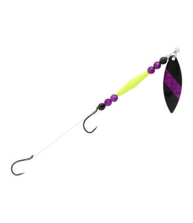 Three D Worm Harness THREE D WORM HARNESS BOTTON BOUNCE #4 WILLOW BLACK PURPLE (W4BB-BKPU)