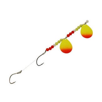 Three D Worm Harness THREE D WORM HARNESS #5 COLORADO TANDEM YELLOW ORANGE SPLASH (CT5-YOSP)