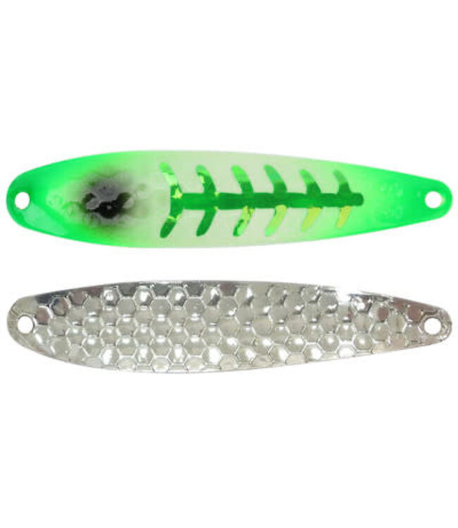 DREAMWEAVER LURE COMPANY (DW 1951) DREAMWEAVER SUPER SLIM SPOON SUPER GLOW GREEN JEANS