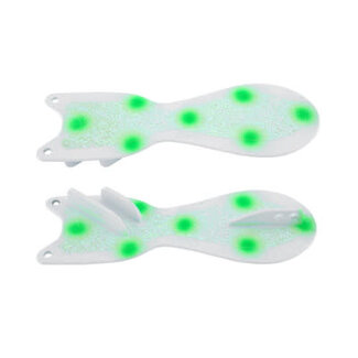 DREAMWEAVER LURE COMPANY DREAMWEAVER SPIN DOCTOR FLASHER 10"  WHITE UV GREEN DOT (SD70043L-10)