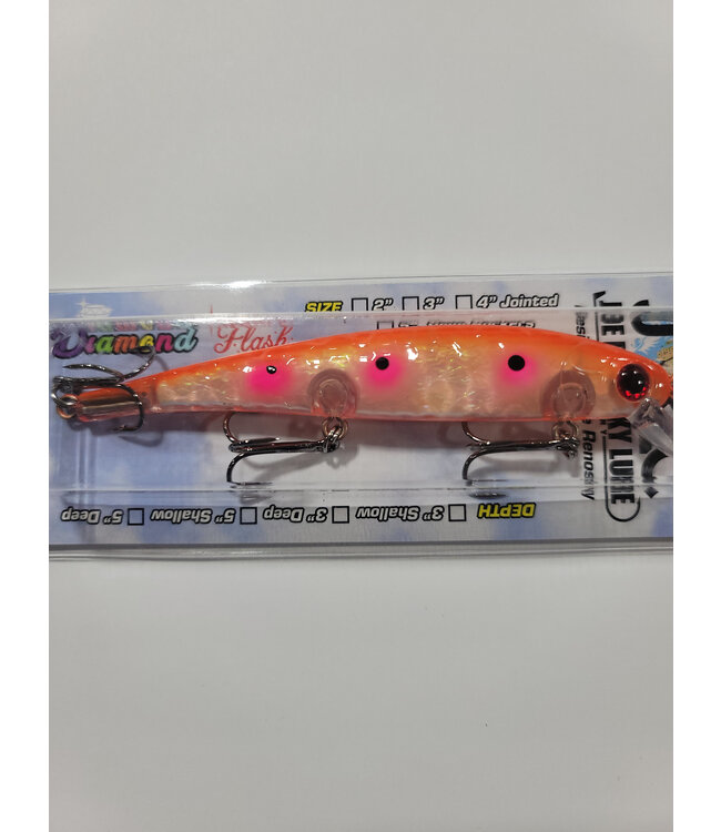 Pirate D206 PIRATE SHALLOW DIVING MINNOW 5" GLOW ORANGE SECRET