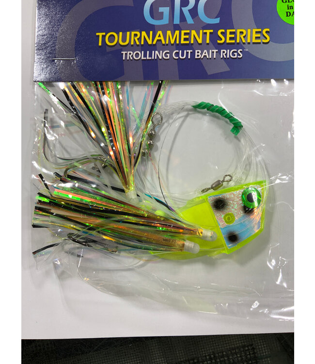 GRC Trolling Flies GRC TOURNAMENT TROLLING CUT BAIT RIG BAM CHARTREUSE CUT BAIT RIG
