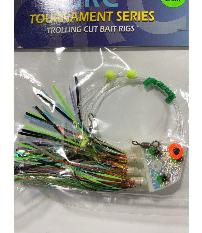 GRC Trolling Flies GRC TOURNAMENT TROLLING CUT BAIT RIG GLOW PEA GREEN CUT BAIT RIG
