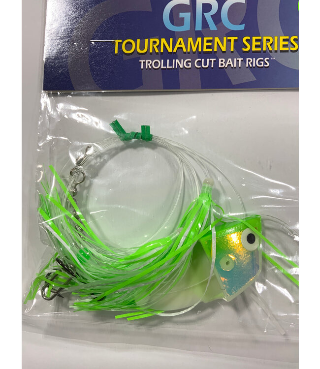 GRC Trolling Flies GRC TOURNAMENT TROLLING CUT BAIT RIG GREEN GLOW ALEWIFE CUT BAIT RIG