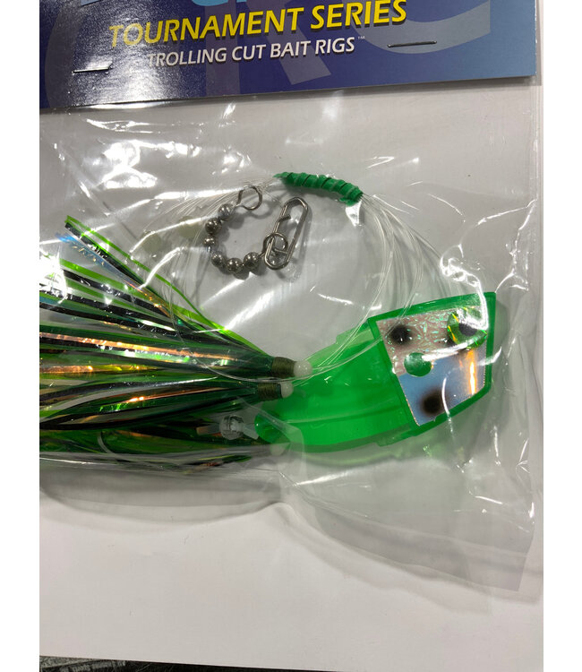 GRC Trolling Flies GRC TOURNAMENT TROLLING CUT BAIT RIG BAM GREEN CUT BAIT RIG