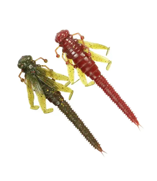 FISHLAB FISHLAB FLUTTER NYMPH 2.5'' GREEN PUMPKIN /RED CRAW