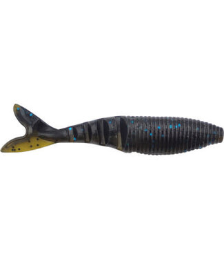 GARY YAMAMOTO CUSTOM BAITS YAMAMOTO 4" ZAKO 021/297 6pk (BLACK W/BLUE FLAKE/GREEN PUMPKIN W/BLACK FLAKE LAMINATE)