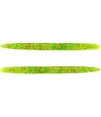 GARY YAMAMOTO CUSTOM BAITS YAMAMOTO 5" SENKO CHARTREUSE W/LG BLACK/GREEN/COPPER FLAKE 10pk
