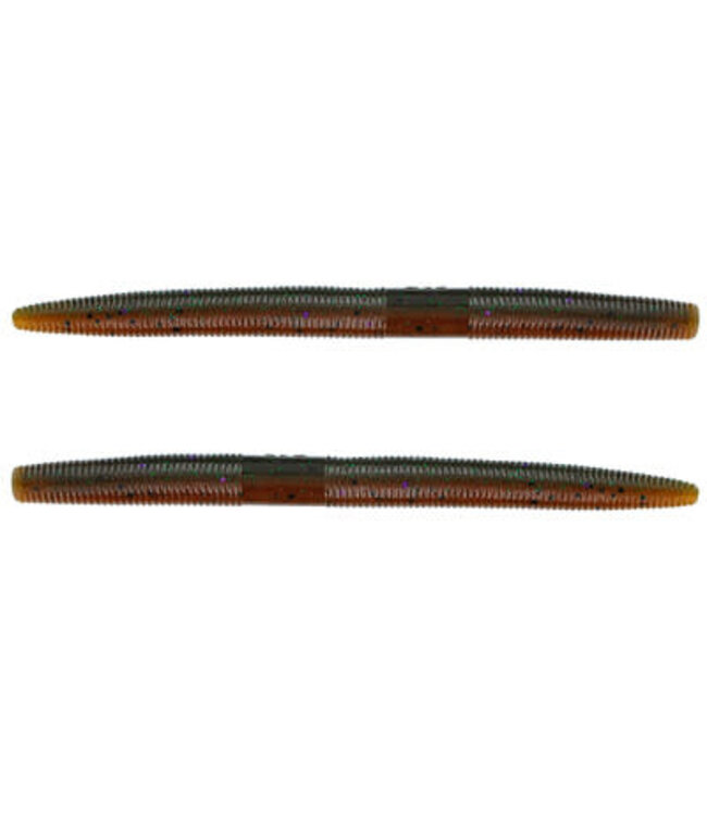 GARY YAMAMOTO CUSTOM BAITS YAMAMOTO 4” SENKO DK GREEN PUMPKIN/AMBER LAMINATE