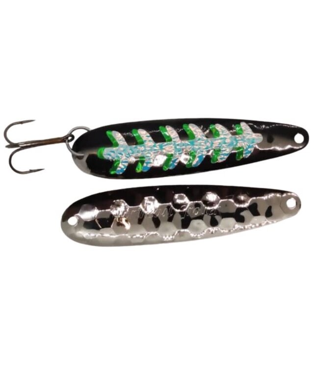 Northeast Troller NORTHEAST TROLLER TROLLING SPOON 3.75" GREEN WIDOW GLOW