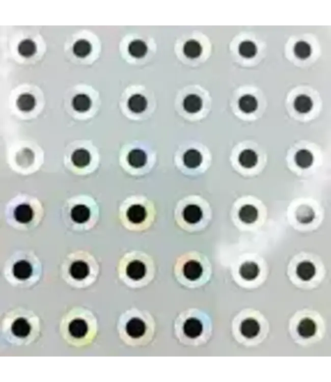 Wapsi FLAT STICK ON EYES 1/8" EYS1312 HOLO SILVER