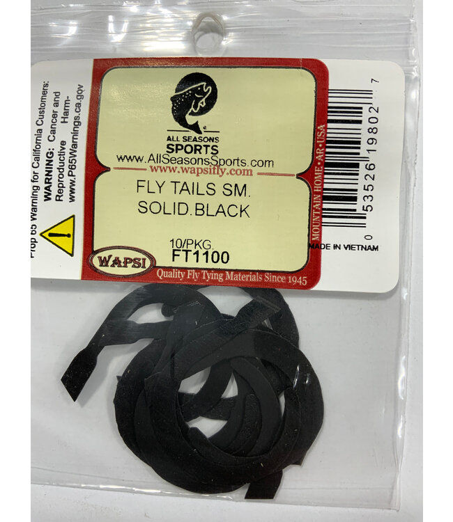 Wapsi FLY TAILS SM. SOLID.BLACK FT1100