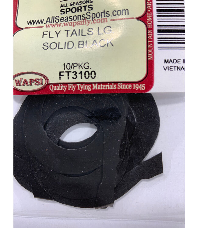 Wapsi FLY TAILS LG. SOLID.BLACK FT3100