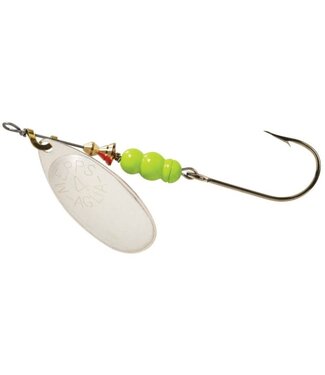 SHELDONS (MEPPS) MEPPS AGLIA 1/3 OZ CHARTREUSE / SILVER (SALMON RIVER LEGAL SINGLE) (TSB4PR CH-S)