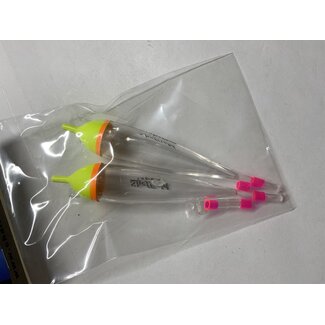 Sheffield Fishing Products SHEFFIELD FLOAT 2/PK SZ 7.0G CRYSTAL CLEAR W/FLOCHARTREUSE TIP