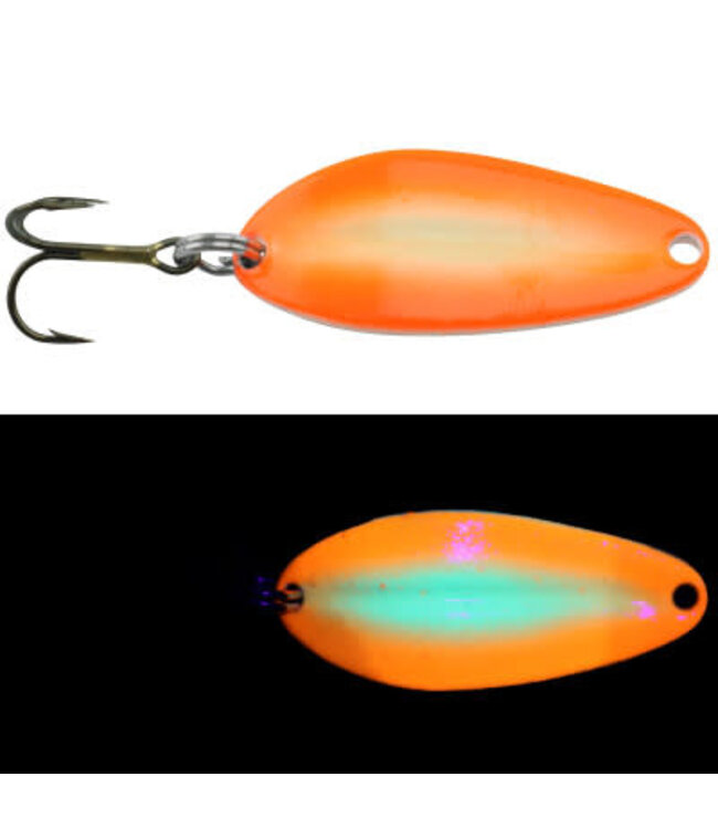 Moonshine Lures Moonshine Mainliner Casting Spoons GLOW Agent Orange 3/4oz