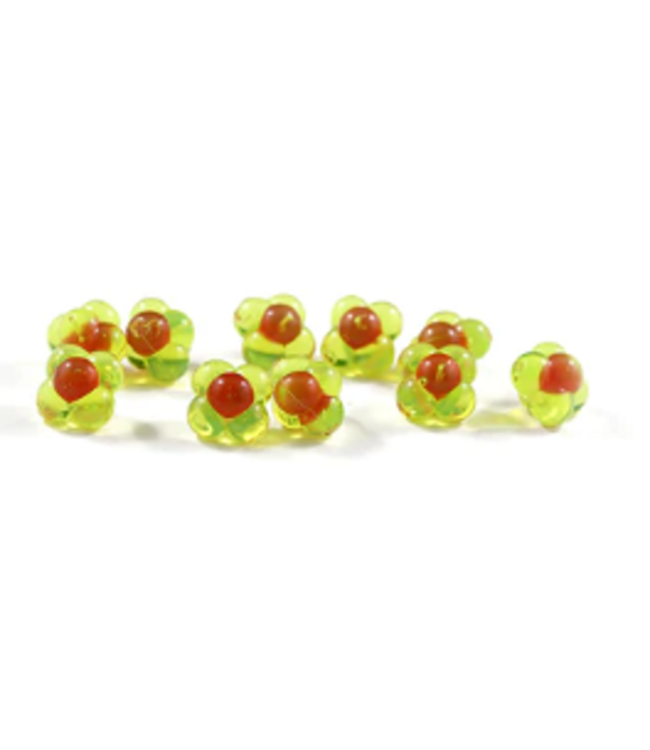 CLEARDRIFT CLEARDRIFT - EGG CLUSTER - EMBRYO - MEDIUM - 10PK - CHARTREUSE / RED DOT