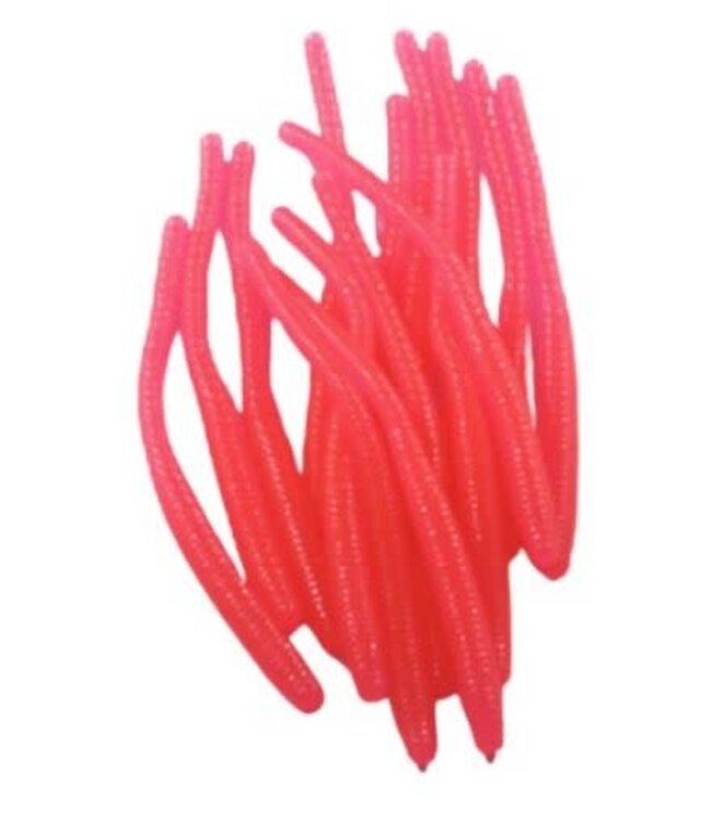 CLEARDRIFT CLEARDRIFT TROUT WORMS - GLOW - 2.5" - 20PK - HOT PINK