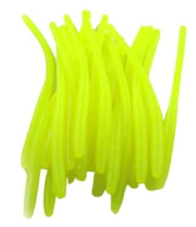 CLEARDRIFT CLEARDRIFT TROUT WORMS - GLOW - 2.5" - 20PK - CHARTREUSE