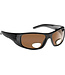 ICU EYEWEAR Fisherman Eyewear Magnifiers Polar View Blk.Frame/Brown Lens 2.00 power