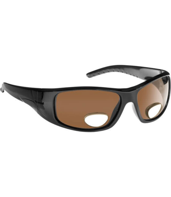 ICU EYEWEAR Fisherman Eyewear Magnifiers Polar View Blk.Frame/Brown Lens 3.00 power