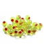 CLEARDRIFT CLEARDRIFT SOFT BEADS - EMBRYO - 8MM - 30PK - CLEAR CHARTREUSE/ORANGE DOT