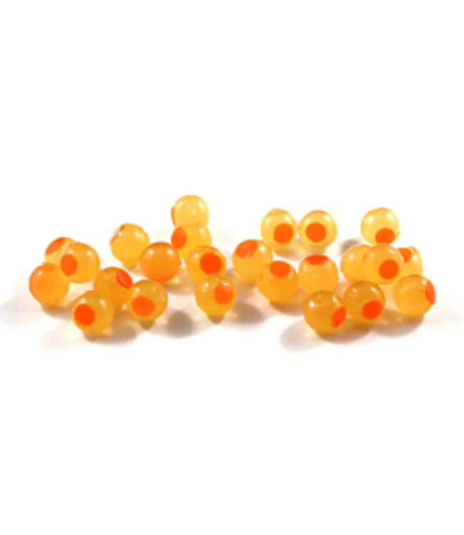 CLEARDRIFT CLEARDRIFT SOFT BEADS - EMBRYO - 8MM - 30PK - YELLOW MUSTARD / ORANGE DOT