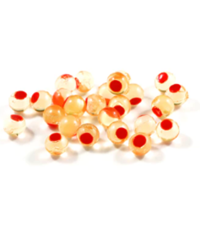 CLEARDRIFT CLEARDRIFT SOFT BEADS - EMBRYO - 8MM - 30PK - NATURAL ORANGE / RED DOT