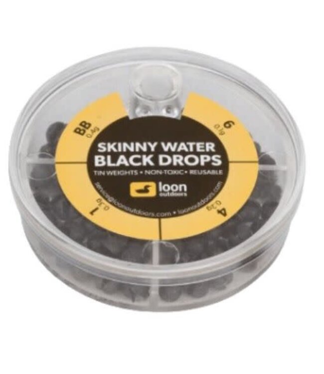 Loon Outdoors LOON - TIN DROPS - 4 DIVISION SKINNY WATER - BLACK - (Incl. 6, 4, 1, BB)