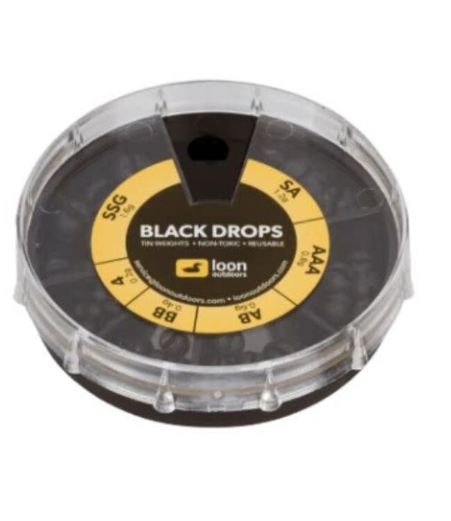 Loon Outdoors LOON - TIN DROPS - 6 DIVISION - BLACK - (Incl. 4, BB, AB, AAA, SA, SSG)