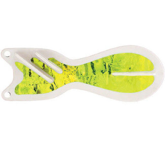 DREAMWEAVER LURE COMPANY DREAMWEAVER SPIN DOCTOR FLASHER 10" WHITE BLANK/MOUNTAIN DEW CRUSH GLOW (SD70005L-10)