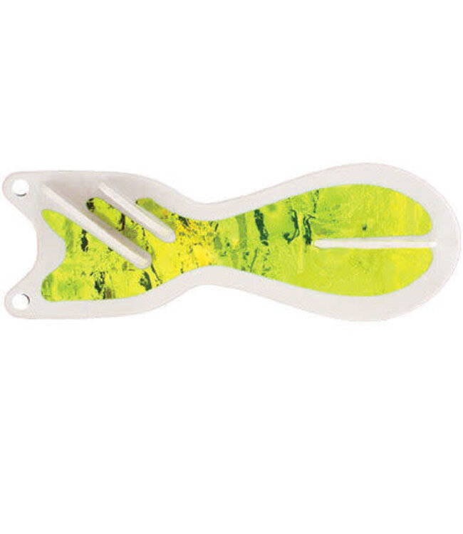 DREAMWEAVER LURE COMPANY DREAMWEAVER 10"  SPIN DOCTOR - WHITE BLANK/MOUNTAIN DEW CRUSH GLOW