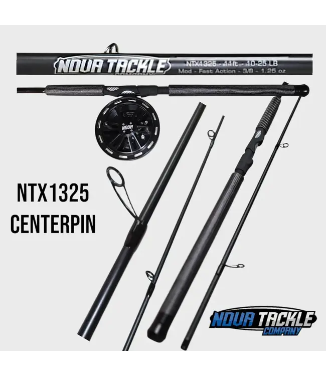 NOVA TACKLE COMPANY NOVA TACKLE - NTX CENTER PIN ROD-11'-2PC-10-25LB-CARBON FIBER GRIP(NTX1325)
