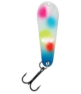 CUSTOM JIGS & SPINS INC. SLENDER SPOON - PRO GLOW SERIES - 5/16OZ - SILVER/WONDERGLOW