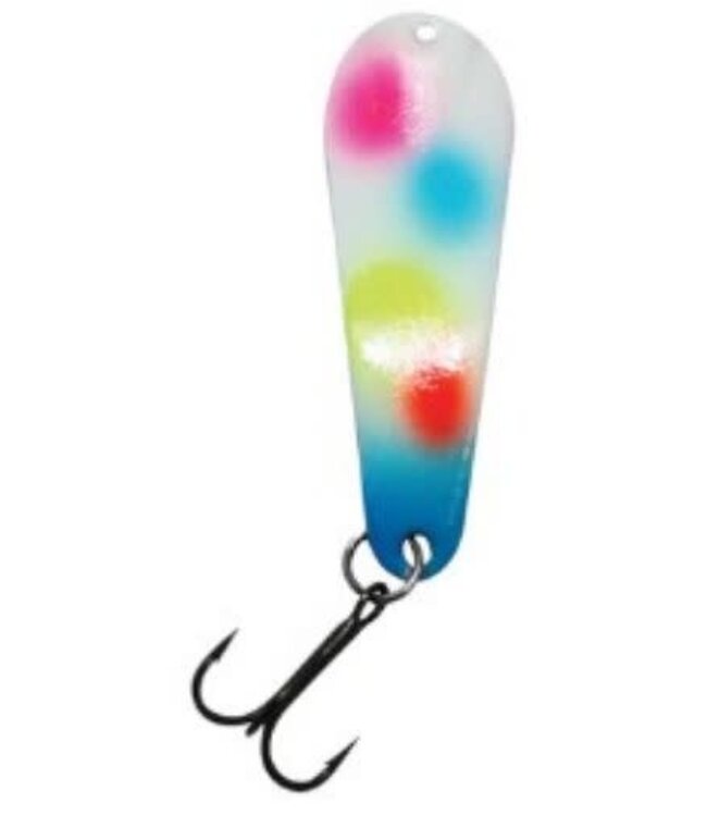 CUSTOM JIGS & SPINS INC. SLENDER SPOON - PRO GLOW SERIES - 5/16OZ - SILVER/WONDERGLOW