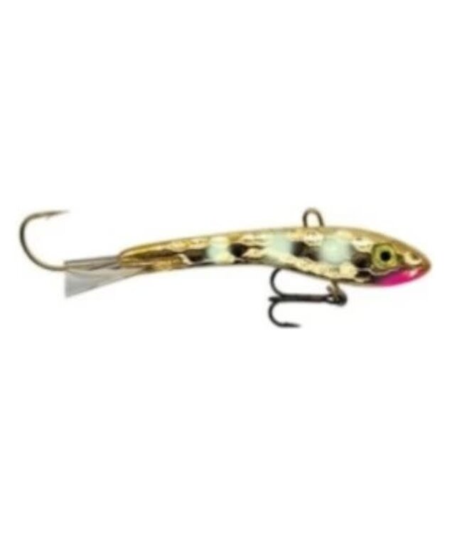 Moonshine Lures MOONSHINE SHIVER MINNOW - SZ1 - 3/8OZ - HAMMERED GOLD/GLOW GREEN DOTS