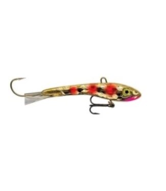 Moonshine Lures MOONSHINE SHIVER MINNOW - SZ1 - 3/8OZ - HAMMERED GOLD/GLOW RED DOTS