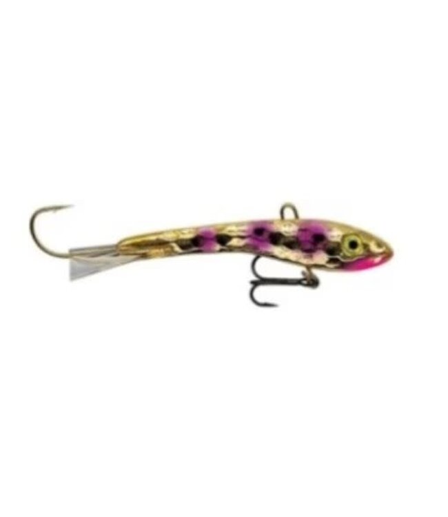 Moonshine Lures MOONSHINE SHIVER MINNOW - SZ1 - 3/8OZ - HAMMERED GOLD/PINK DOTS