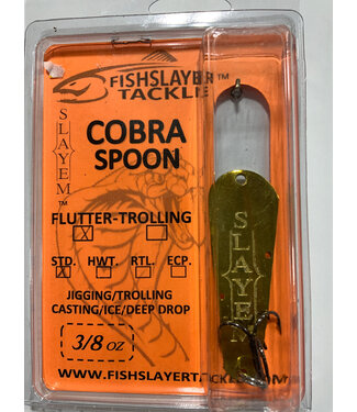 FISHSLAYER TACKLE COBRA FLUTTER SPOONS WELL POLISHED BLING 3/8OZ