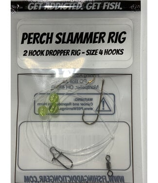 FISHING ADDICTION PERCH SLAMMER RIG MOUNTAIN DEW 2HOOK DROPPER RIG SZ 4 HOOK