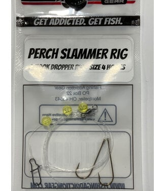 FISHING ADDICTION PERCH SLAMMER RIG YELLOW CHARTREUSE 2HOOK DROPPER RIG SZ 4 HOOK