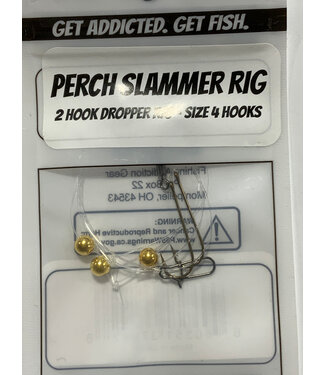 FISHING ADDICTION PERCH SLAMMER RIG GOLD 2HOOK DROPPER RIG SZ 4 HOOK